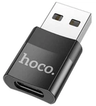 Переходник адаптер Hoco UA17 USB Male to Type-C female (черный)