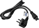 Kabel zasilający Akyga IEC C5 - CEE 7/7 1.5 m Black (AK-NB-01A) - obraz 1