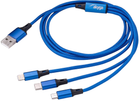 Kabel Akyga USB Type-A - micro-USB - USB Type-C - Lightning 1.2 m Navy (AK-USB-27) - obraz 1