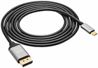 Kabel Akyga USB Type-C - DisplayPort 1.8 m Black (AK-AV-16) - obraz 1