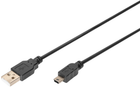 Kabel Digitus USB Type-A - mini-usb M/M 3 m Black (AK-300130-030-S) - obraz 1