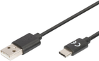 Kabel Assmann USB Type-C - Type-A M/M 1.8 m Black (AK-300136-018-S) - obraz 1