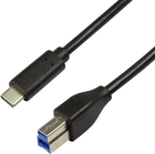 Kabel Logilink USB 3.2 Gen1x1 USB Type-C - USB Type-B 1 m Black (4052792053173) - obraz 1