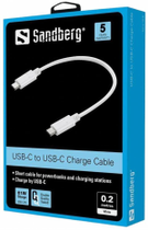 Kabel Sandberg USB Type-C - USB Type-C 1 0.2 m White (5705730136306) - obraz 2