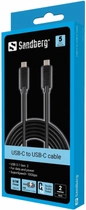 Kabel Sandberg USB Type-C - USB Type-C 2 m Black (5705730136092) - obraz 2
