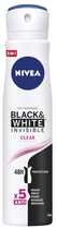 Антиперспірант NIVEA Black and White invisible clear в спреї 48 годин 250 мл (4005808730704)