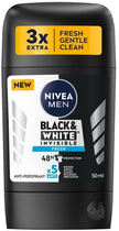 Антиперспірант NIVEA Black and White invisible fresh стік для чоловіків 50 мл (42429647) - зображення 1