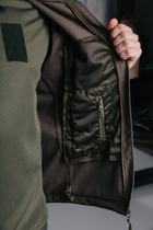 Тактична чоловіча куртка Soft shell на блискавці з капюшоном водонепроникна S олива 00006 - зображення 4