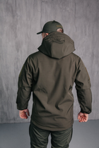 Тактична чоловіча куртка Soft shell на блискавці з капюшоном водонепроникна 2XL олива 00087 - зображення 4