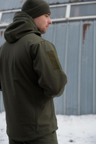 Тактична чоловіча куртка Soft shell на блискавці з капюшоном водонепроникна M олива 00084 - зображення 7