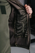 Тактична чоловіча куртка Soft shell на блискавці з капюшоном водонепроникна 3XL олива 00088 - зображення 4