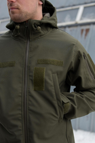 Тактична чоловіча куртка Soft shell на блискавці з капюшоном водонепроникна 3XL олива 00088 - зображення 5