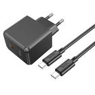 Адаптер мережевий HOCO CS13A Type-C to Type-C cable 20W 3A Black