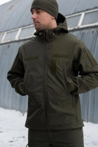 Тактична чоловіча куртка Soft shell на блискавці з капюшоном водонепроникна 4XL олива 00089 - зображення 1