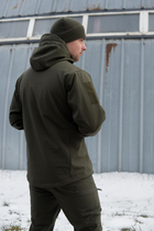 Тактична чоловіча куртка Soft shell на блискавці з капюшоном водонепроникна 4XL олива 00089 - зображення 6