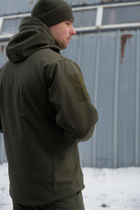 Тактична чоловіча куртка Soft shell на блискавці з капюшоном водонепроникна 4XL олива 00089 - зображення 7