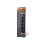 Мережевий подовжувач VIDEX ONCORD з/з 6п 3м (3x1.5мм) з кнопкою Black