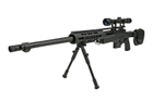 Винтовка снайперская MB4411D - с оптическим прицелом и сошками - Black [WELL] (для страйкбола) - изображение 2