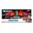 Швидкострільний бластер X-Shot Red EXCEL FURY 4 у комплекті 2 шт. (3 банки, 16 патронів) - 36329R