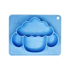 Силиконовая тарелка-коврик "Баранчик" Mega Zayka MGZ-0125(Blue) 18х23 см
