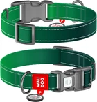 Ошейник для собак нейлоновый WAUDOG Nylon Mono c QR паспортом светоотражающий пластиковый фастекс S Ш 15 мм Дл 25-35 см Зеленый (520918Сollar)