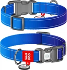 Нашийник для собак нейлоновий WAUDOG Nylon Mono c QR паспортом світловідбивний пластиковий фастекс L Ш 25 мм Дл 33-49 см Синій (521512Сollar)