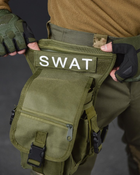 Тактическая Сумка поясная на ногу swat oliva ЛГ7185 - изображение 5