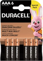 Лужні батарейки Duracell Basic AAA/LR3 6 шт (5000394142404) - зображення 1
