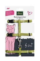 Шлея з повідцем для котів Hunter By Laura Cat harness with line Lime (4016739659538)