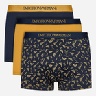 Komplet męskich majtek bawełnianych Emporio Armani 3F722111625-22036 XL 3 szt Niebieski/Musztardowy (8056787660649) - obraz 1
