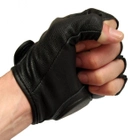 Перчатки беспалые перчатки черные кожа Mil-Tec Германия р. Л и М - изображение 3