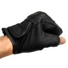 Перчатки беспалые перчатки черные кожа Mil-Tec Германия р. Л и М - изображение 6