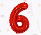 Цифра красная 6 фольгированная шар фигурный 80 см индивидуальная упаковка Теремшар
