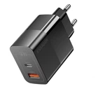Сетевое зарядное устройство ESSAGER Pinchen 33W Travel Phone Charger USB A + TYPE C EU Black (ECTAC-PCB01-P)