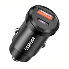Автомобильное зарядное устройство Essager Gyroscope Mini 45W Car Charger USB-A + Type-C Black (ECCAC45-TL01-Z)