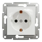 Розетка 1-а з заземленням без рамки Schneider Electric Asfora біла (EPH2970121)