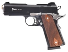 Стартовый пистолет Colt 1911, KUZEY 911-SX#2 Black/Brown Wooden Grips, Сигнальный пистолет под холостой патрон 9мм, Шумовой - изображение 7