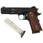 Стартовый пистолет Colt 1911, KUZEY 911#1 Black/Brown Wooden Grips, Сигнальный пистолет под холостой патрон 9мм, Шумовой - изображение 5
