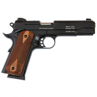 Стартовий пістолет Colt 1911, KUZEY 911#1 Black/Brown Wooden Grips, Сигнальний пістолет під холостий патрон 9мм, Шумовий - зображення 7