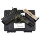 Стартовый пистолет Colt 1911, KUZEY 911#2 Black/Green Grips, Сигнальный пистолет под холостой патрон 9мм, Шумовой - изображение 4
