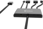 Kabel Sandberg USB Type-C - DisplayPort - micro-HDMI + mini-DisplayPort - 2 x HDMI 0.3 m Black (5705730509216) - obraz 3