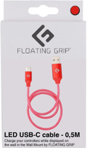 Kabel Floating Grip LED USB Type-C - USB Type-A 0.5 m Red (5713474045006) - obraz 2