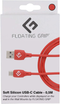 Kabel Floating Grip USB Type-C - USB Type-A 0.5 m Red (5713474046003) - obraz 2