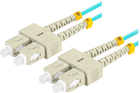 Patchcord optyczny Lanberg MM SC/UPC - SC/UPC Duplex om3 3 mm 2 m Aqua (FO-SUSU-MD31-0020-TQ) - obraz 1