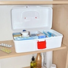 Аптечка, великий органайзер для медикаментів пластиковий білий MVM PC-10 WHITE - зображення 10