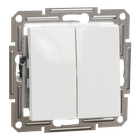 Вимикач двоклавішний ASFORA 71x71x43mm ABS білий [EPH0370121] Schneider Electric