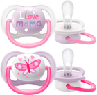 Пустушка ортодонтична Philips Avent Ultra Air 0-6m Happy Girl 2 шт (8710103949213) - зображення 1