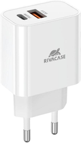 Ładowarka do telefonu Rivacase 20W USB-A/USB Type-C Quick Charge 3.0 White (PS4102W00WHITE) - obraz 1