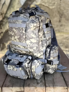 Тактический военный рюкзак 60 л Oxford 600D со стропами MOLLE и 3 подсумками Пиксель - изображение 3