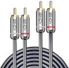Kabel Lindy Cromo Line 2 x RCA-jack - 2 x RCA-jack 10 m Gray (4002888353496) - obraz 1